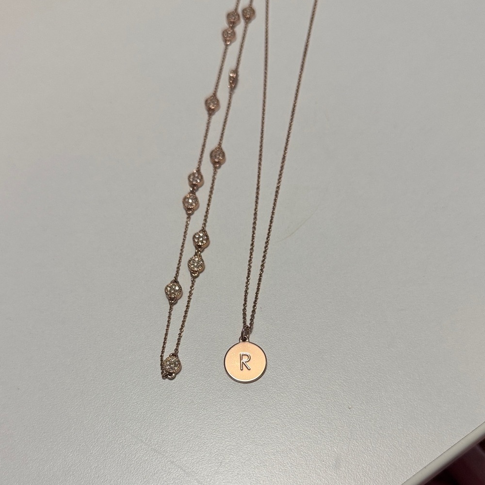 Kate Spade Rose Gold Necklace with Initial Pendant